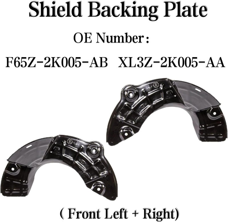 FCBJX Front Brake Dust Shield for Ford F150 1997-2004 F250 1997-1999, Expedition 1997-2002, Lincoln Navigator 1998-2002 4WD Brake Backing Plate Replace F65Z-2K005-AB Left and Right - Image 2